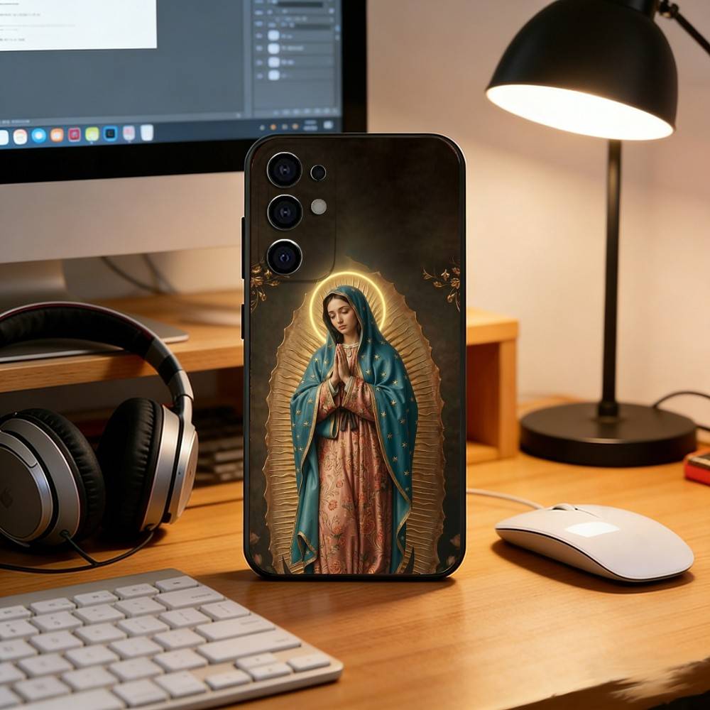

Virgin Mary Phone Case For Samsung S25,S24,S21,S22,S23,S30,Ultra,S20,Plus,Fe,Lite,Note,10,Black Cover Samsung S24ULTRA