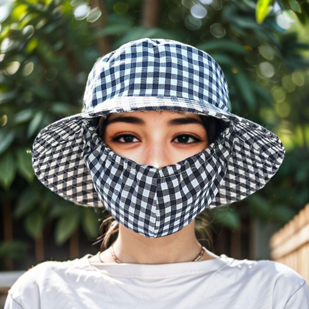 Cover Face Cap Sunscreen Mask Face Mask Bucket Hat Portable Women Sun Hat  Climbing