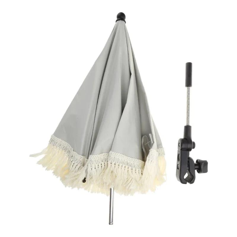 Tassels Children Outdoor Spring Outing Travel Camping Umbrella Baby Stroller Folding Chair Stand Photography Prop Dropship