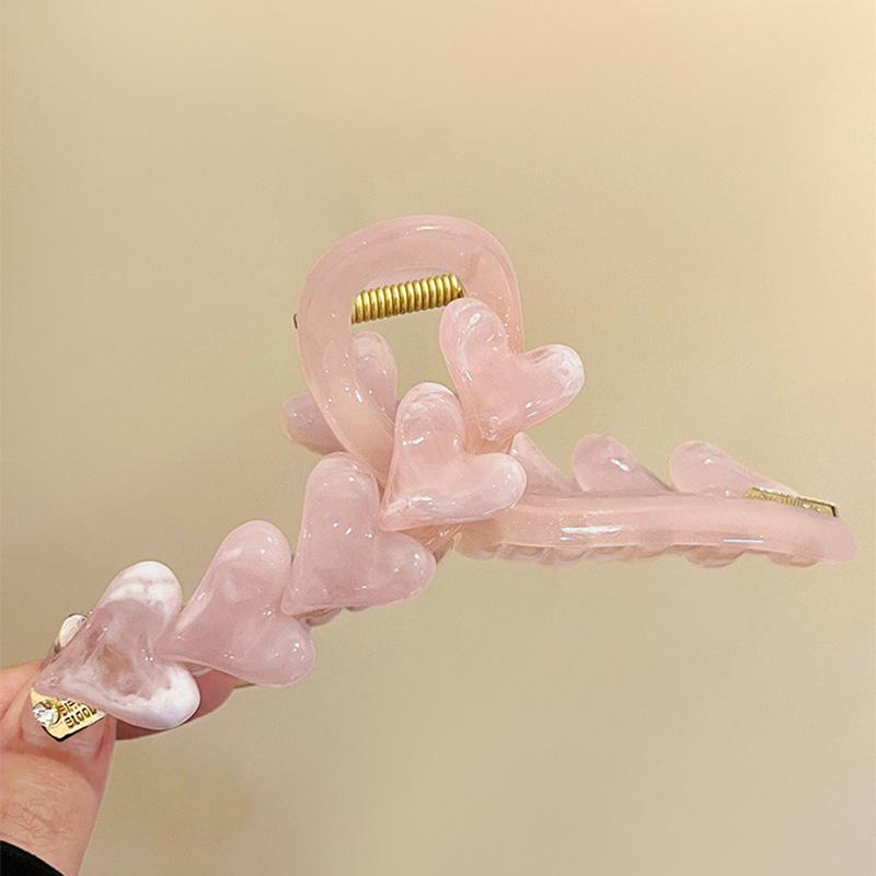 Love Resin Gold Standard Hairpin Dongdaemun Simple Back Head Grab Clip Niche Fashionable Sweet Hair Accessories