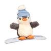 Winter Skateboard Penguin Plush Toy with Hat & Scarf - Cute Christmas Skiing Pet Doll