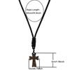 5 Styles Christian Jesus Cross Pendant Necklace Men Premium Selected Dark Brown Rope Chain Meditation Healing Neck Accessories