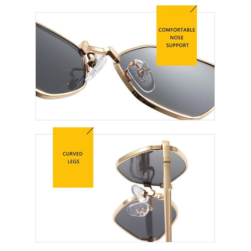 Small Frame Hexagon Punk Sunglasses Women 2025 Luxury Brand Trendy Metal Frame Polygon Sun Glasses For Ladies Eyewear UV400