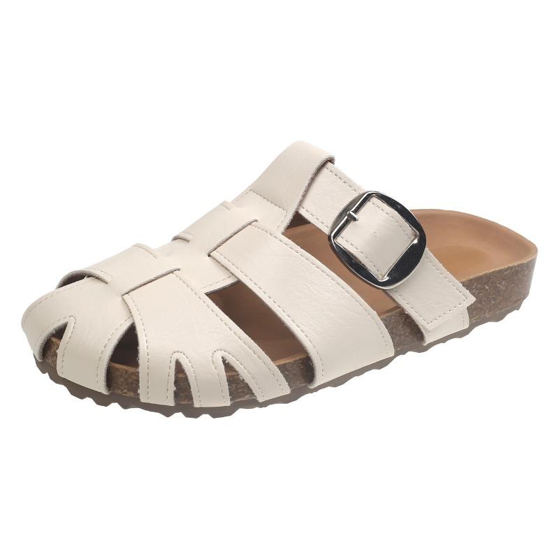 Retro Pig Cage Thick-bottomed Sandals Female Summer New Outer Wear Hollow Lazy Bag Head Half Slippers