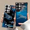 Ocean Whale Shark Soft Phone Case For Samsung Galaxy S26 Ultra S25 Edge S24 FE S23 Plus S22 S21 + S20 Plating Anti-Fall Fundas