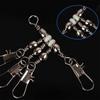 20Pcs Fishing Lure Hook Connector Fishing Snap Connector 3 Way Rolling Swivels Heavy Duty Sea Fishing Tackle Accessory