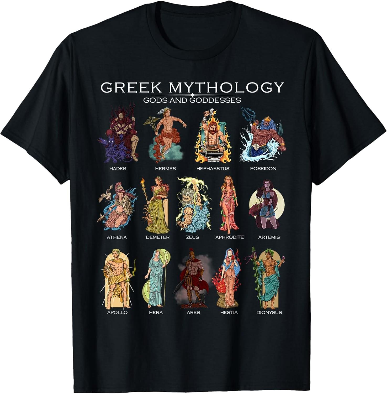 Gods of Greek Mythology: Ancient Lore Funny Cotton Tee - MADE IN USA M