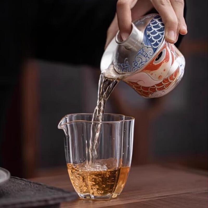 Gilded Silver Auspicious Dragon Ceramic Gaiwan Tea Cup, 160ml