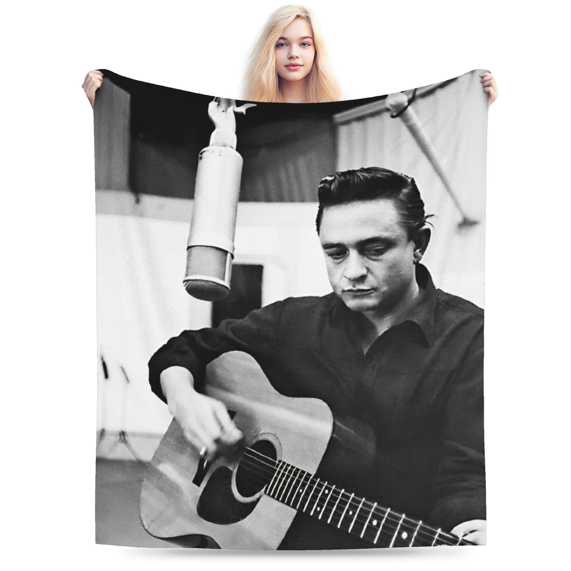 American singer Johnny Cash Plush Blanket Kids Flannel Throw Blanket For Living Room Soft Warm Bedspread Birthday Present 30x40in