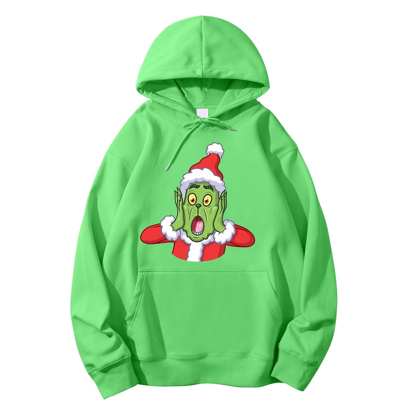 Women s Fall And Winter Christmas Printed Pullover Hooded Sweatshirt Fleece Long Sleeve Sweatshirt XXL