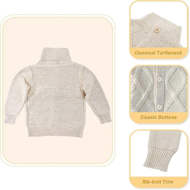Baby Strickpullover Mädchen Weiche Outfits Kleinkind Strickpullover Junge Winter Strickjacke Kind Langarm für Säugling, Größe:S