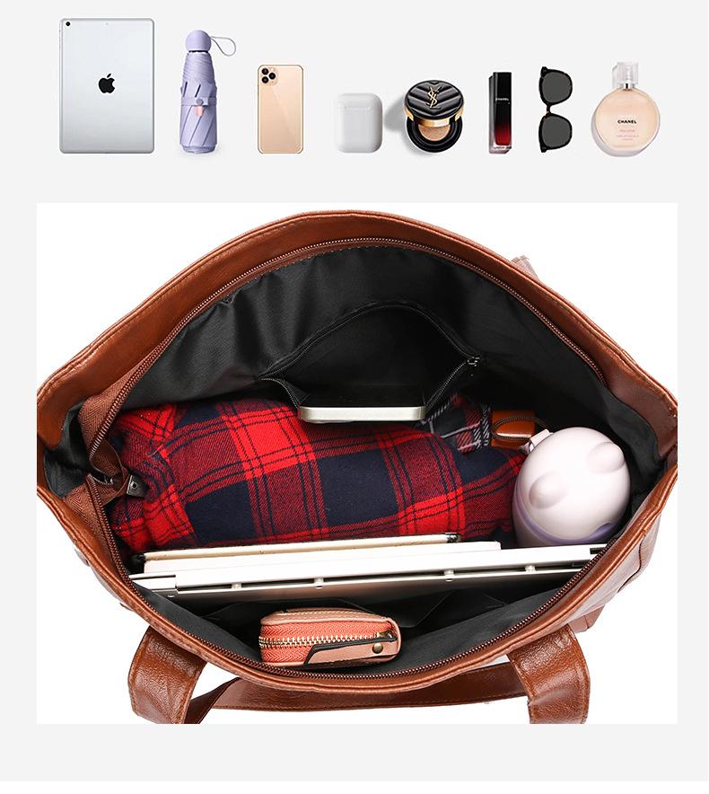 2024 Versatile Large-Capacity Soft Leather Tote Handbag