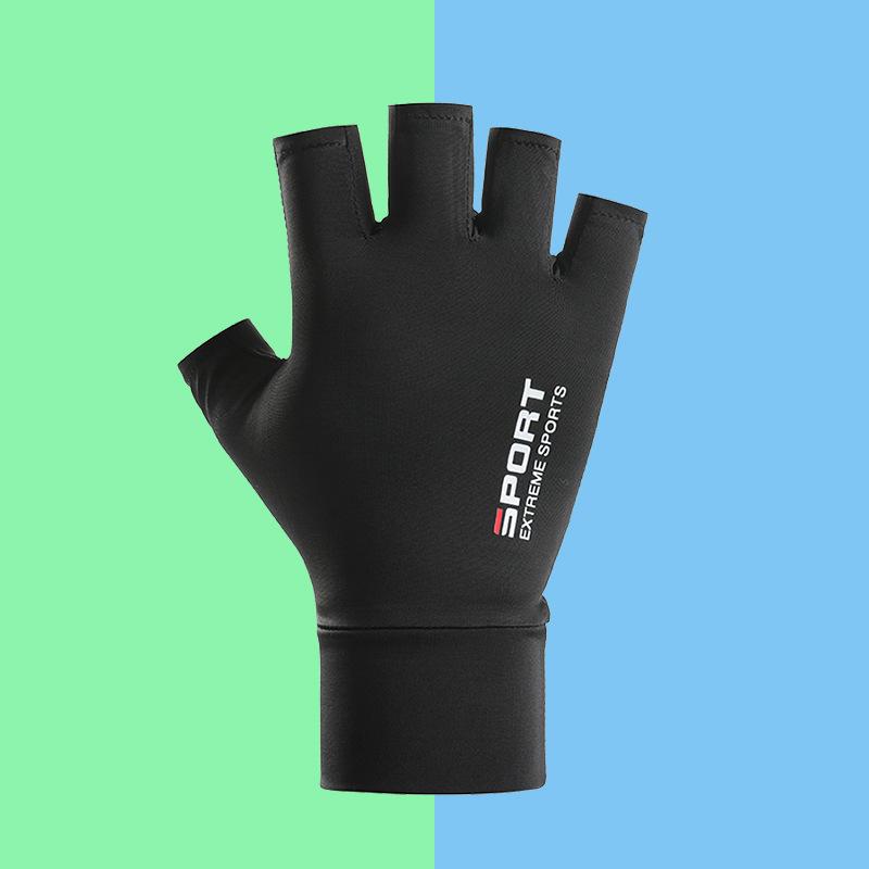 Sunscreen Gloves Driving Fishing Leaking Two Fingers Ice Silk Anti-slip Gloves Breathable Fitness Cycling Express Quick Dry Gloves
