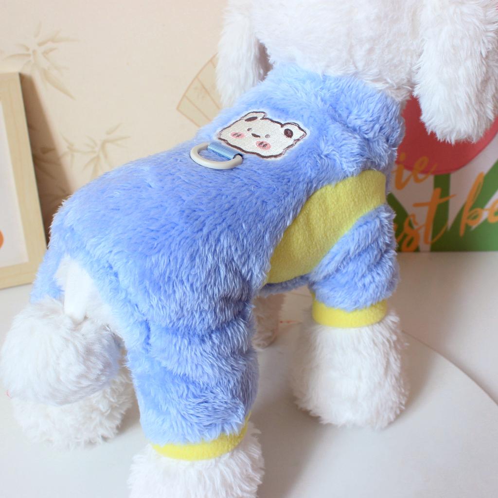 Dog clothes, autumn and winter clothes, new pet clothing can be towed, thickened bear four-legged velvet clothes, pet supplies