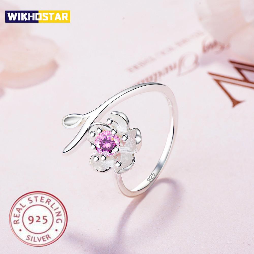 925 Sterling Silver Ring Flowers Zircon High Quality For Women Wedding Fine Jewelry Accessories Party Gifts