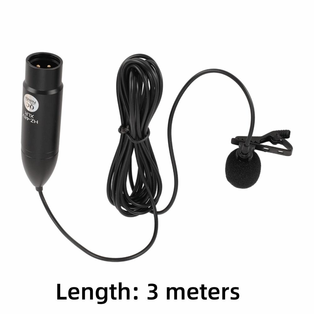 Noise Reduction Lavalier Microphone 48V Phantom Power XLR Lavalier Mic Portable Mono  Multi-Scene