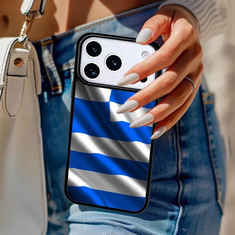 Greece Greek Flag Phone Case For iPhone 17 Air 14 15 13 12 Max Cover For Apple 14 15 16 16e 11 Pro Max Plus