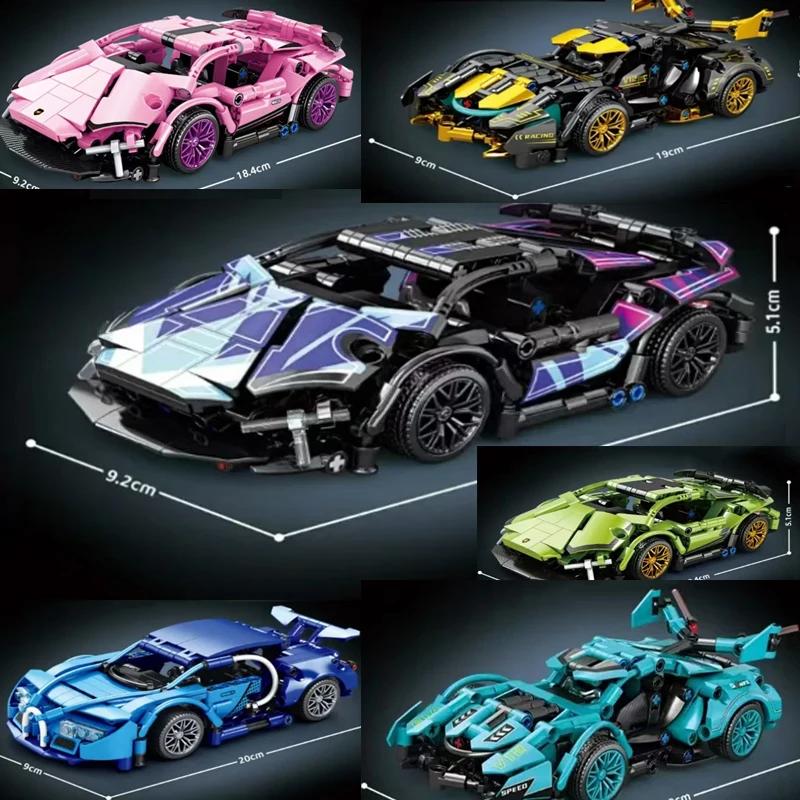 Teknik Yarış Spor Araba Model Yapı Taşları Şehir Mekanik Hız Aracı Süper Araba Tuğla Yapboz Oyuncaklar Çocuk Yetişkin Hediye