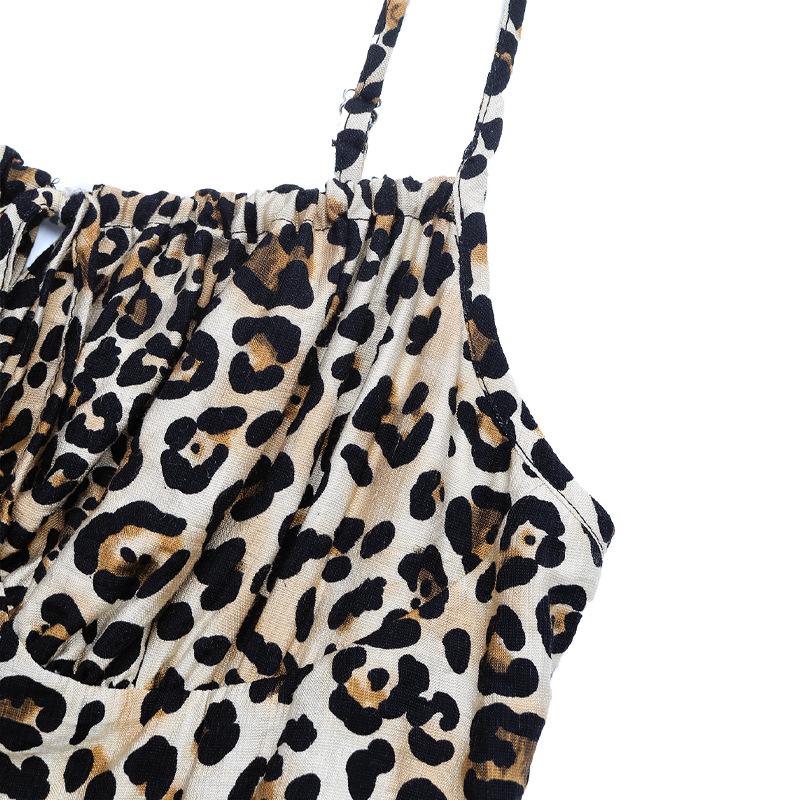 Sexy and Retro Leopard Print Halter Dress for Women In Summer