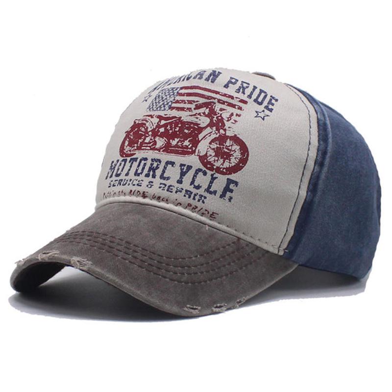 Graffiti Print Baseball Washed Vintage Cap Color-Block Baseball Wide Brim Hat Duckbill Cap Motorcycle Sun Hat All-Match Trendy For Daily
