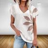 Women's Fashion Floral Graphics T Shirt Aesthetic Plants V Neck Summer Basic Tops 3d Print