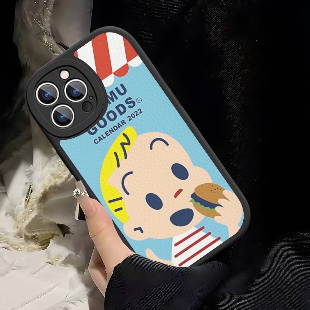 Kawaii O-OSAMU-G-GOODS Cute Phone Case For IPhone 16 15 14 13 12 11 Pro Max Plus Soft Leather Cover