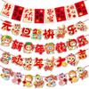 Foldable Pull Flag Ornament Paper Snake Year Banner Hanging Snake Pendant  for Mall Supermarket