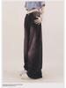 Women's 2024 Black & Gray High-Waist Wide-Leg Jeans - Loose, Slim, Straight, Floor-Length Style