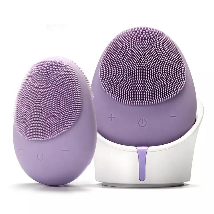 facial beauty Deep face Cleaning Waterproof Vibration Spatula Scrubber Face Clean Tools Silicone Face Clean Brush Built-In Battery
