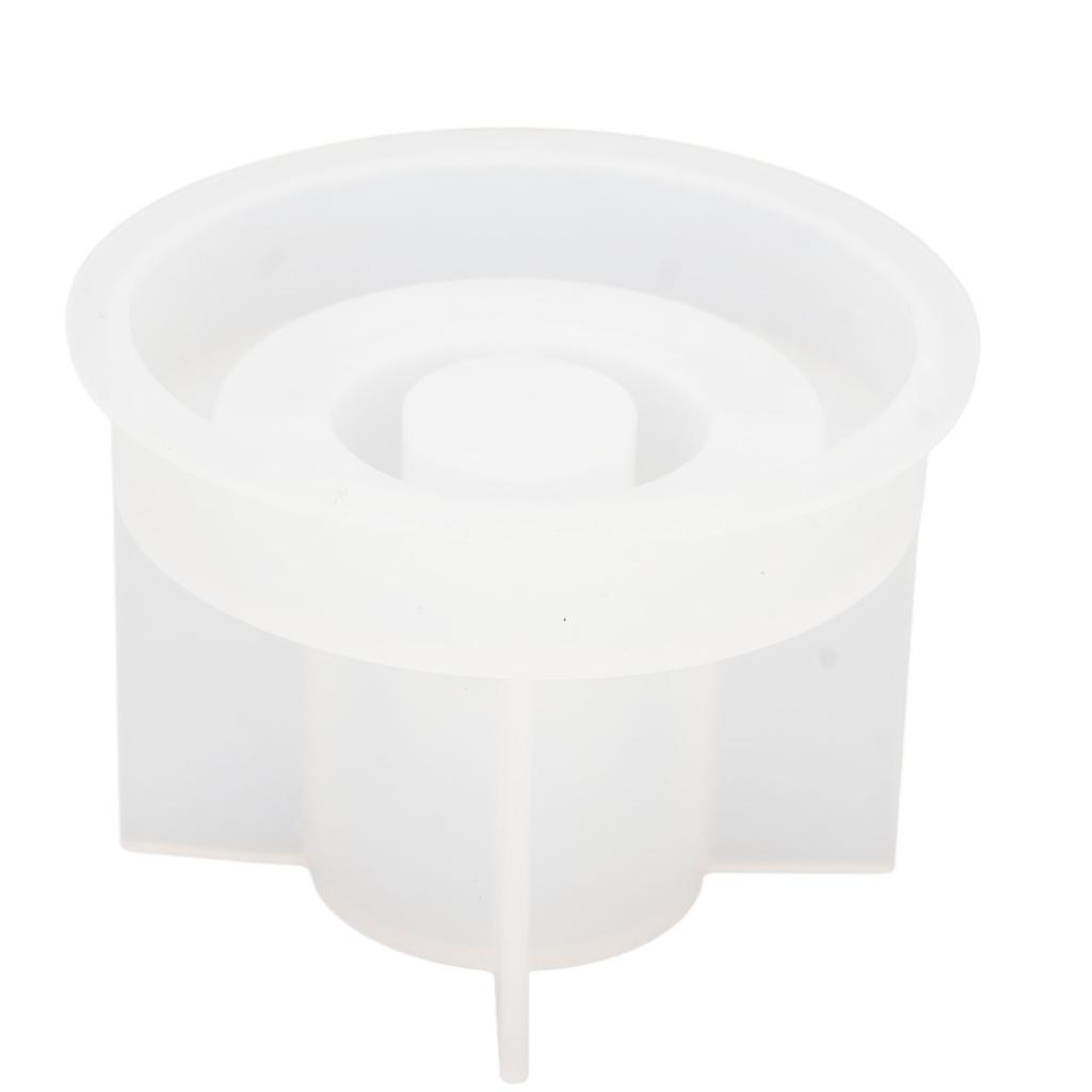 Candle Holder Mold DIY Round Shape Soft Washable Medium Silicone Candle Base Mold White