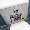 Pvc Closestool Modern Sticker Wall Decor With Smiling Skull For Living Room