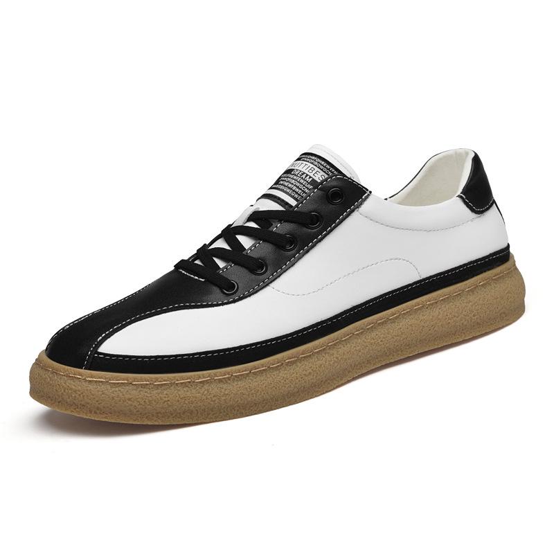 Men s Low-Top Cowhide Panel Lace-Up Sneakers - Spring/Summer Outdoor Casual Shoes 41
