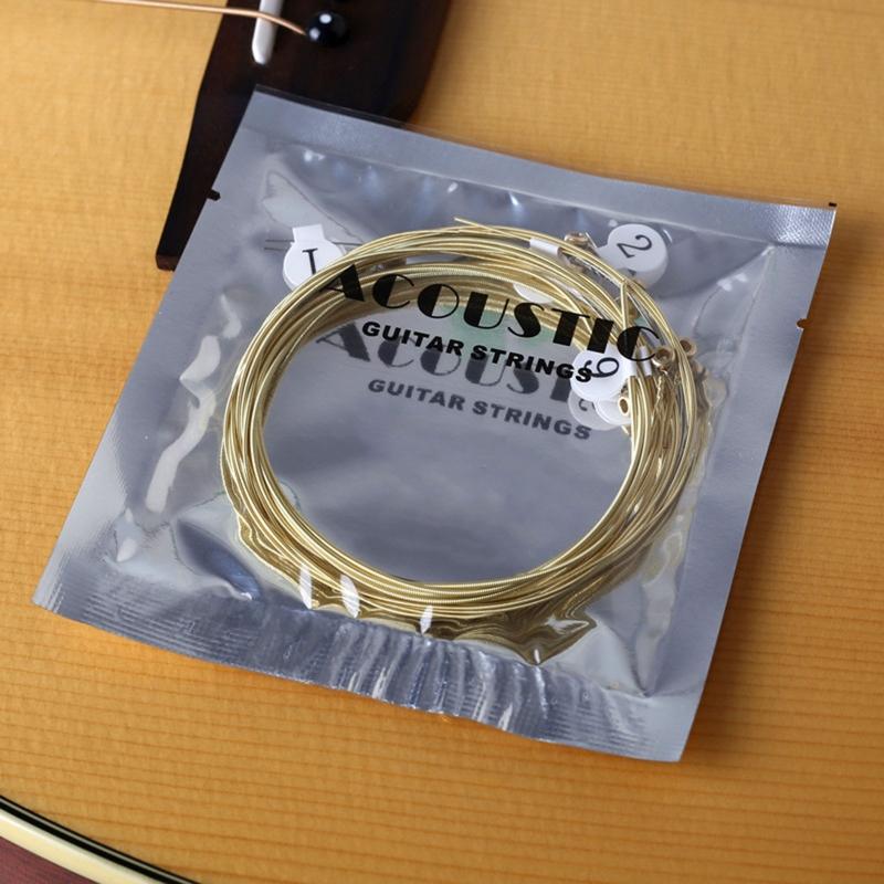Set of 6 Guitar Strings Replacement Steel Acoustic Guitar Strings Parts Steel Core Classic Folk Electric Guitar Strings