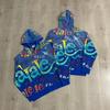 American retro ValeForever washed old hot diamond pure cotton short sleeve high street tide brand star T-shirt sweater
