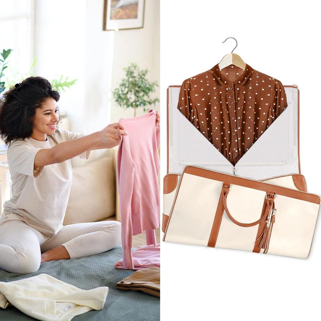 Women's Large Capacity Foldable PU Travel Handbag and Storage Bag