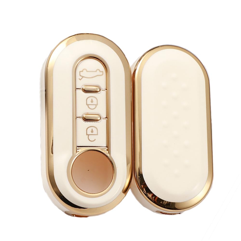 

KUNIO Эксклюзивный чехол для ключа Fiat, чехол для ключа, брелок, силиконовый, водонепроницаемый, легкий, совместимый с белый