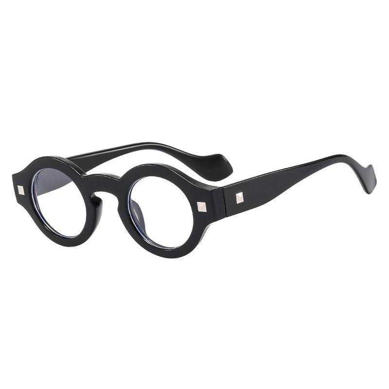 Vintage Retro Round Computer Eyeglasses Unisex Black Leopard Transparent Frame Eyewear Anti Blue Light Blocking Spectacles Frame