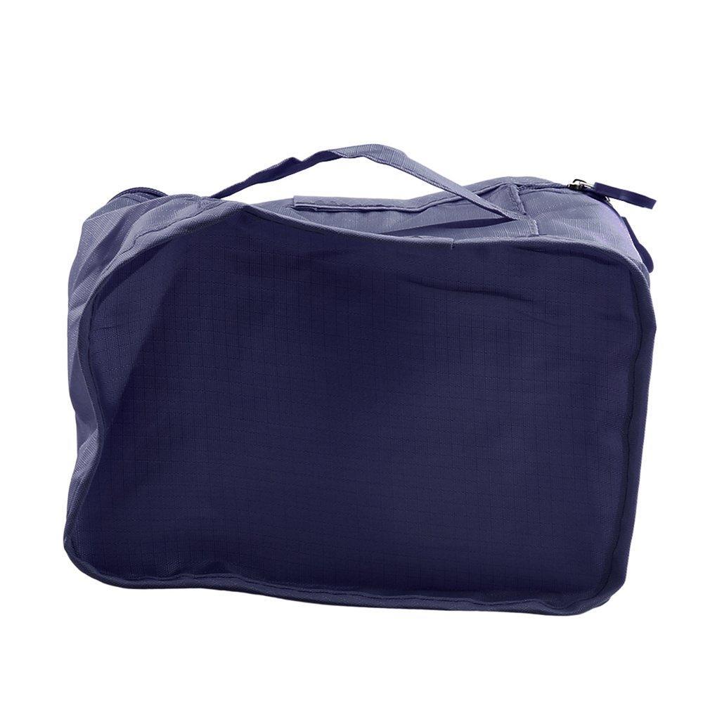

6 Pcs/Set Square Travel Luggage Storage Bags Clothes Organizer Pouch Bag Dark Blue