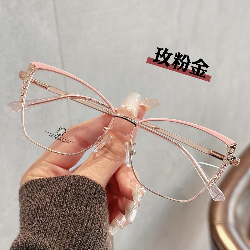 

Очки нового стиля для женщин, украшенные стразами, форма «кошачий глаз», компьютерные очки для женщин, блокирующие синий свет, женские очки