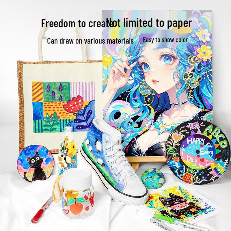 Acrylmarker mit weicher Spitze für Grundschüler - Deckend, Mischbar, Auswaschbar