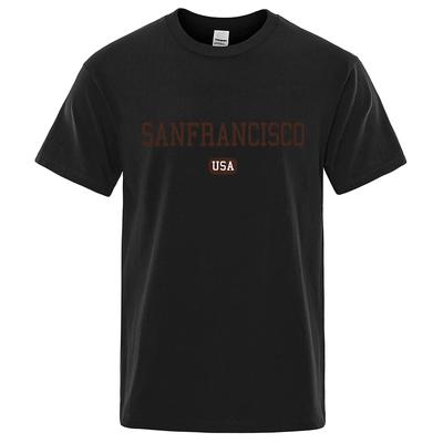 Sanfrancisco Usa Street City Letter Clothing Male Fashion Breathable Tshirt Hip Hop Loose T-Shirts Cotton Short Sleeve 80547