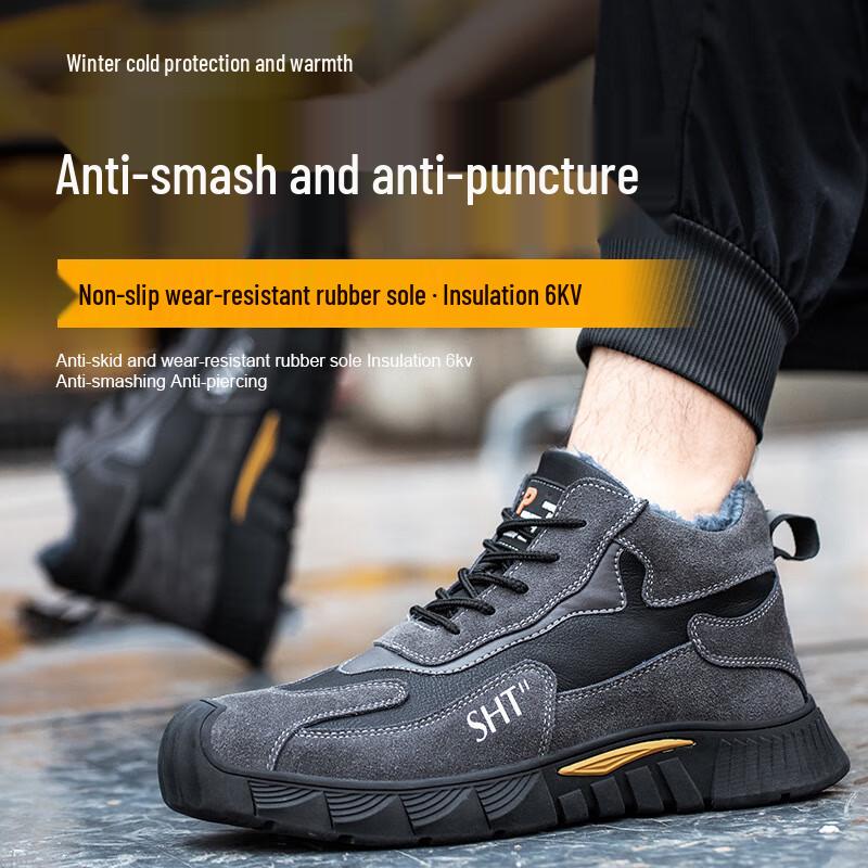 Bo Zong Men s Anti-Smash Puncture-Proof Insulated Safety Work Boots