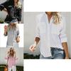 Women's Long Sleeve Tops Stylish Button Down Casual Blouse Shirt T-shirt For All Seasons