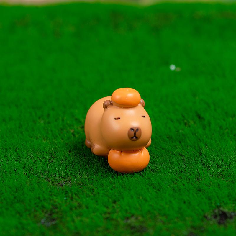Miniature Cartoon Capybara Model Figurine Desk Garden Landscape Ornament Resin Craft Home Office Decor Car Desktop Decor Gifts