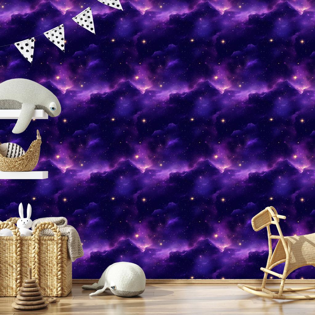 Watercolor Galaxy Indigo and Navy Blue Wallpaper for Living Room and Bedroom 50x1000