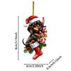 2d Ornament Portable Acrylic Dog Tree Ornament Car Pendant Sausage Dog With Hats Christmas Wooden Garland Beads Long