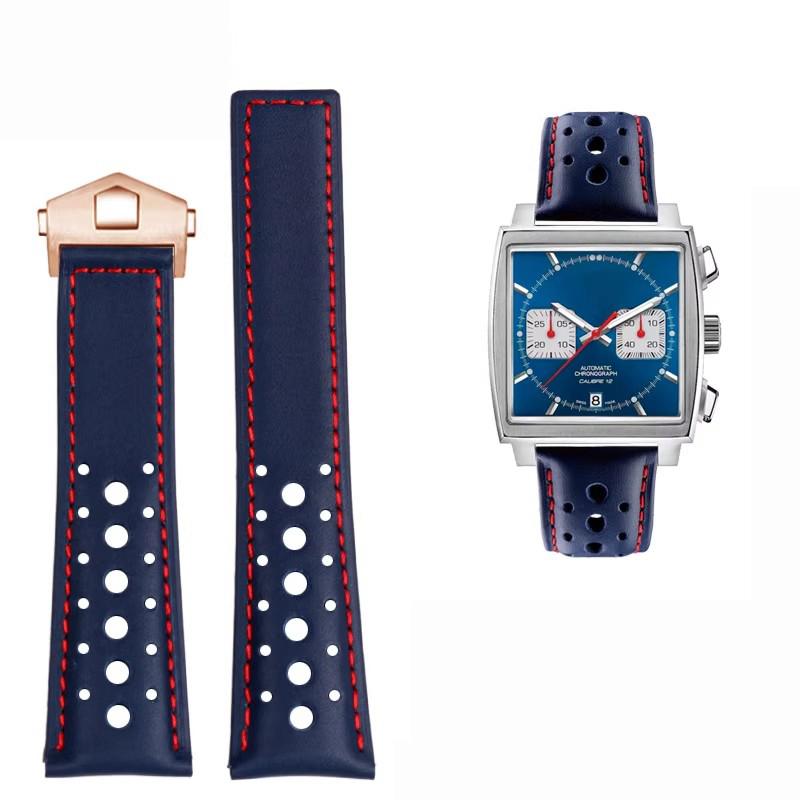 Cinturino per orologio in pelle di vacchetta Per TAG Heuer MONACO CARRERA Sostituzione cinturino CAW211M 211P CAW211R 211T Braccialetto in vera pelle da uomo 22mm