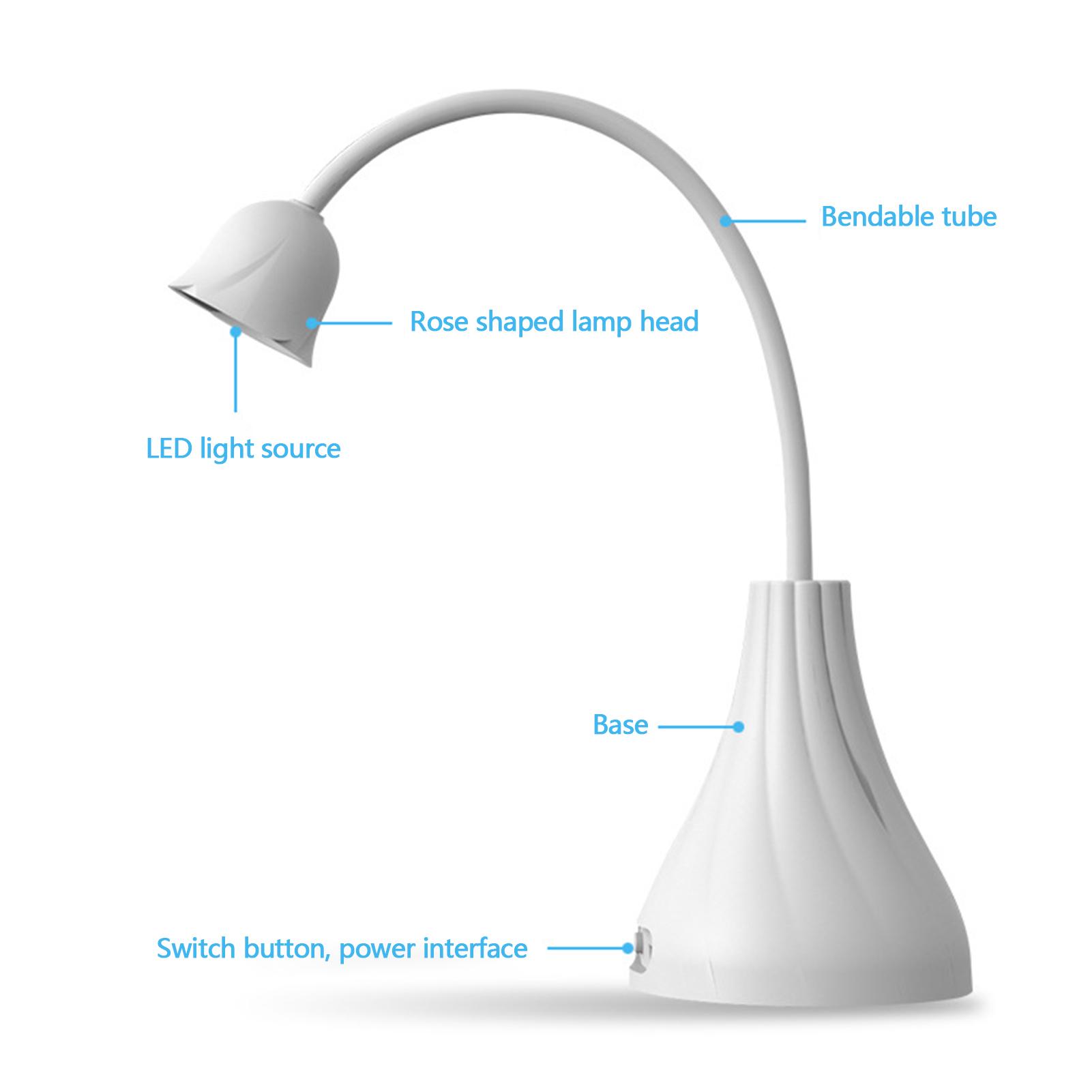 

Rechargeable Manicure Lamp, 360 Degree Rotating Shape Curing Lamp with 6 LED Light Sources, for Drying Phototherapy Glue in Nails