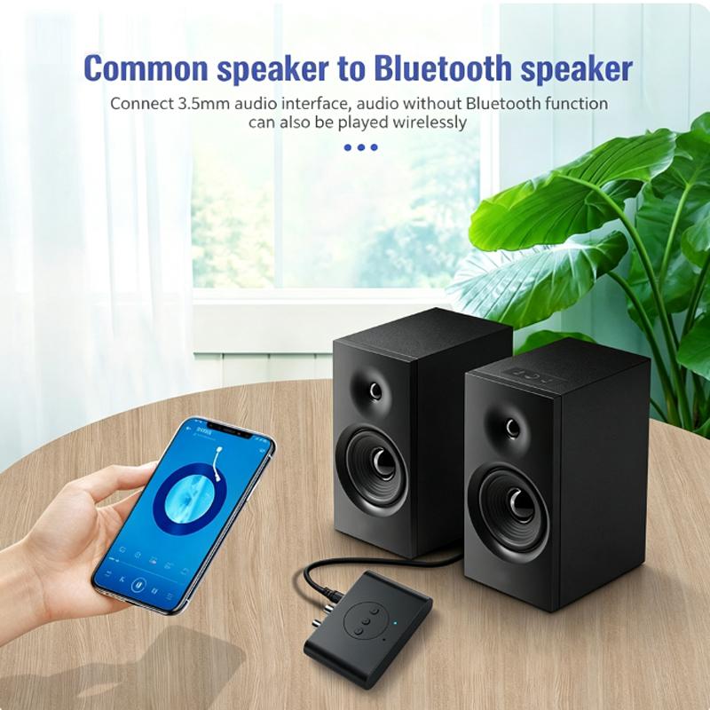 Bluetooth 5.2 Audio Receiver 3.5mm AUX RCA Dual Output Interface Hifi Stereo Music Wireless Audio Adapter for TV PC Car Kit Speaker