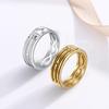 Men Ring Simple Bright Luster Smooth Surface Geometric Electroplating Decorative Gift Male Engagement  Wedding Ring Fashion Jewelry for Banquet